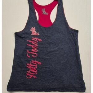 Ole Miss Rebels womens red/blue reversible athletic running top sz.M Hotty Toddy